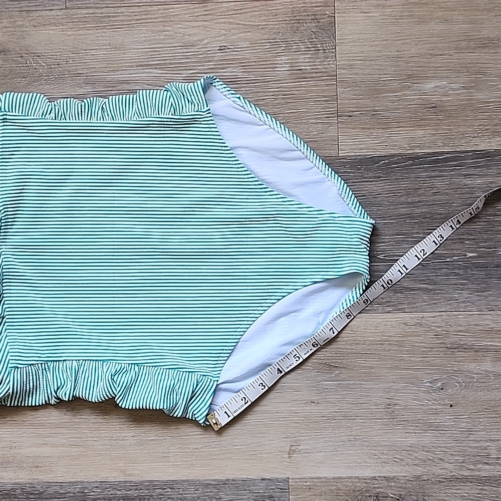 RALPH LAUREN Green Striped One-Piece Swimsuit - Picture 7 of 16